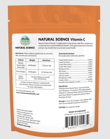 Vitamin C tablets for small animals